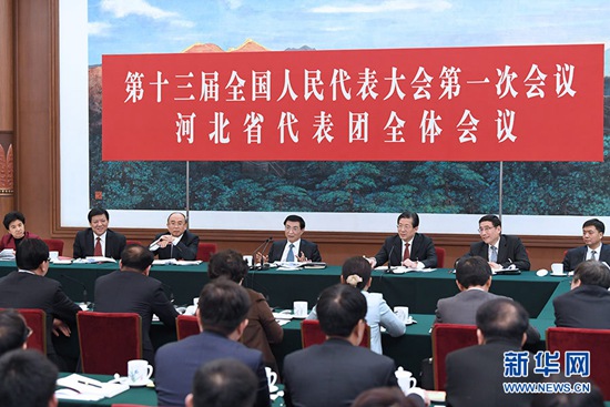 3月5日,中共中央政治局常委、中央书记处书记王沪宁参加十三届全国人大一次会议河北代表团的审议。 新华社记者 饶爱民 摄.jpg 3月5日,中共中央政治局常委、中央书记处书记王沪宁参加十三届全国人大一次会议河北代表团的审议。 新华社记者 饶爱民 摄.jpg